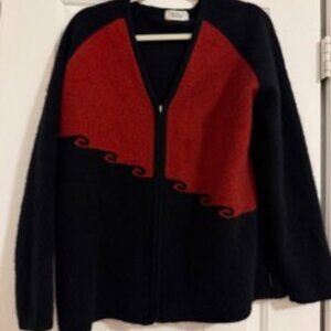 Koru New Zealand Womens XL Merino Wool/Possum Fur Zip Up Sweater